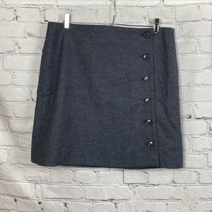 Banana Republic luxury Italian flannel blue button front skirt • Size 6
